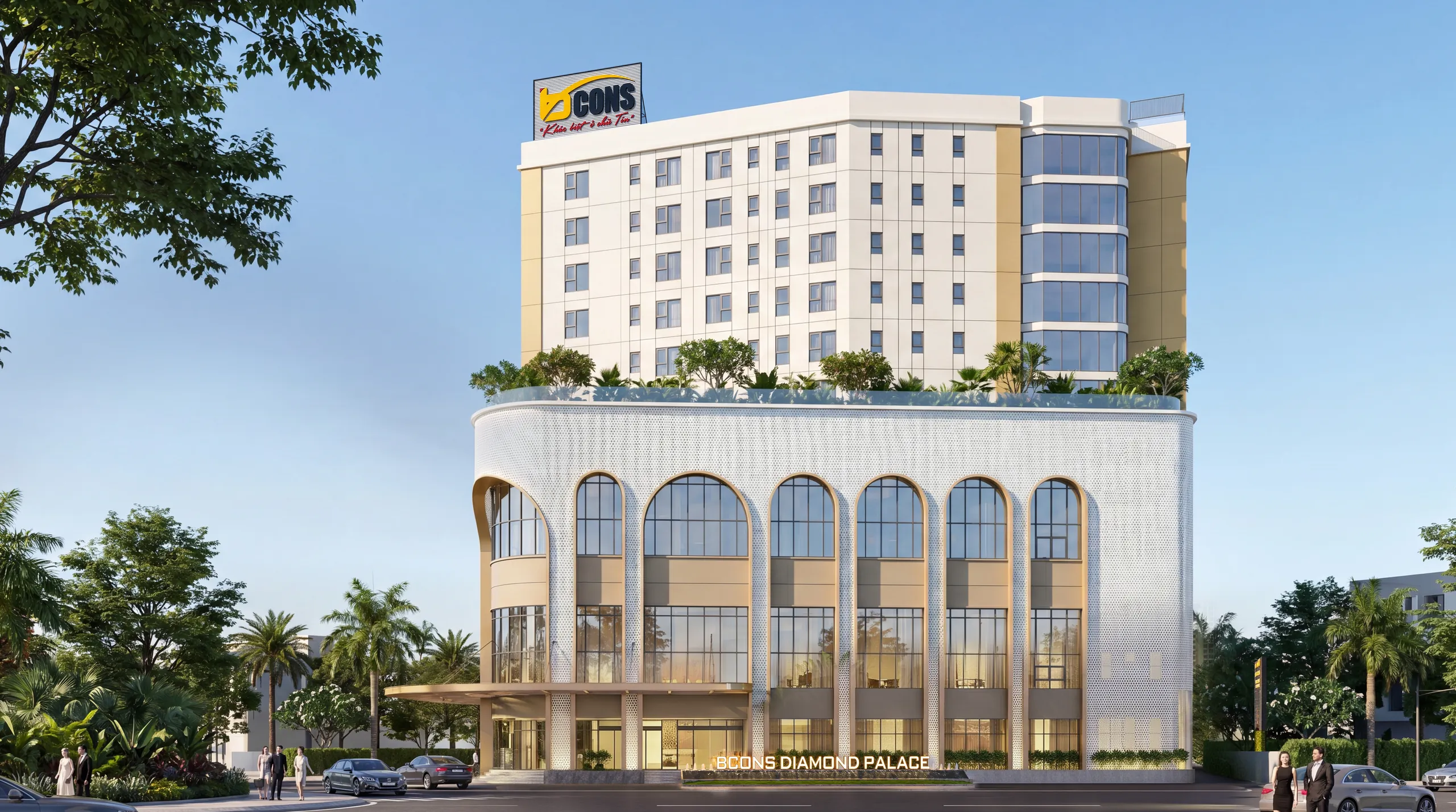 Khối tháp ban ngày